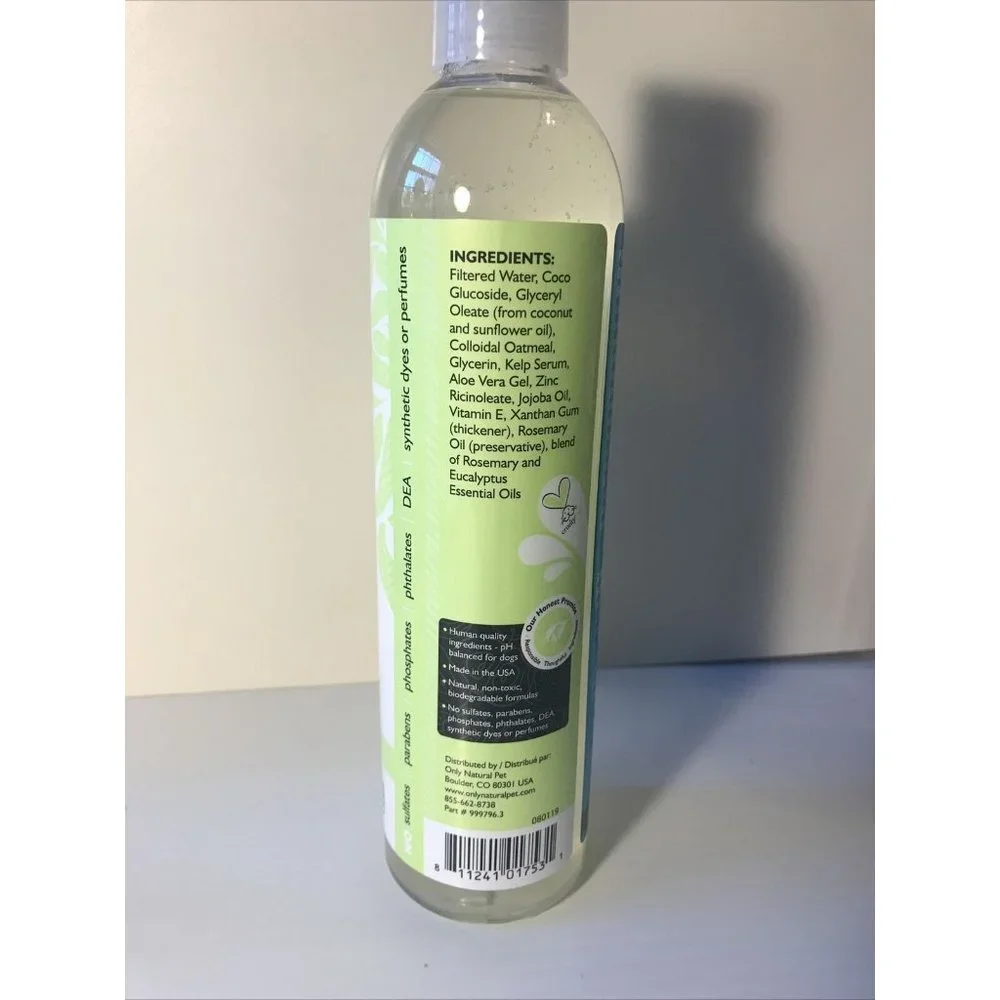 Natural Pet Dogs Shampoo deodorizing eucalyptus & rosemary 12 oz